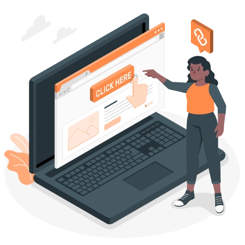 Link insertion on a website illustration